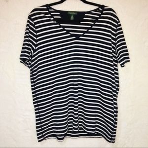 Lauren Ralph Lauren | Striped v Neck T-shirt